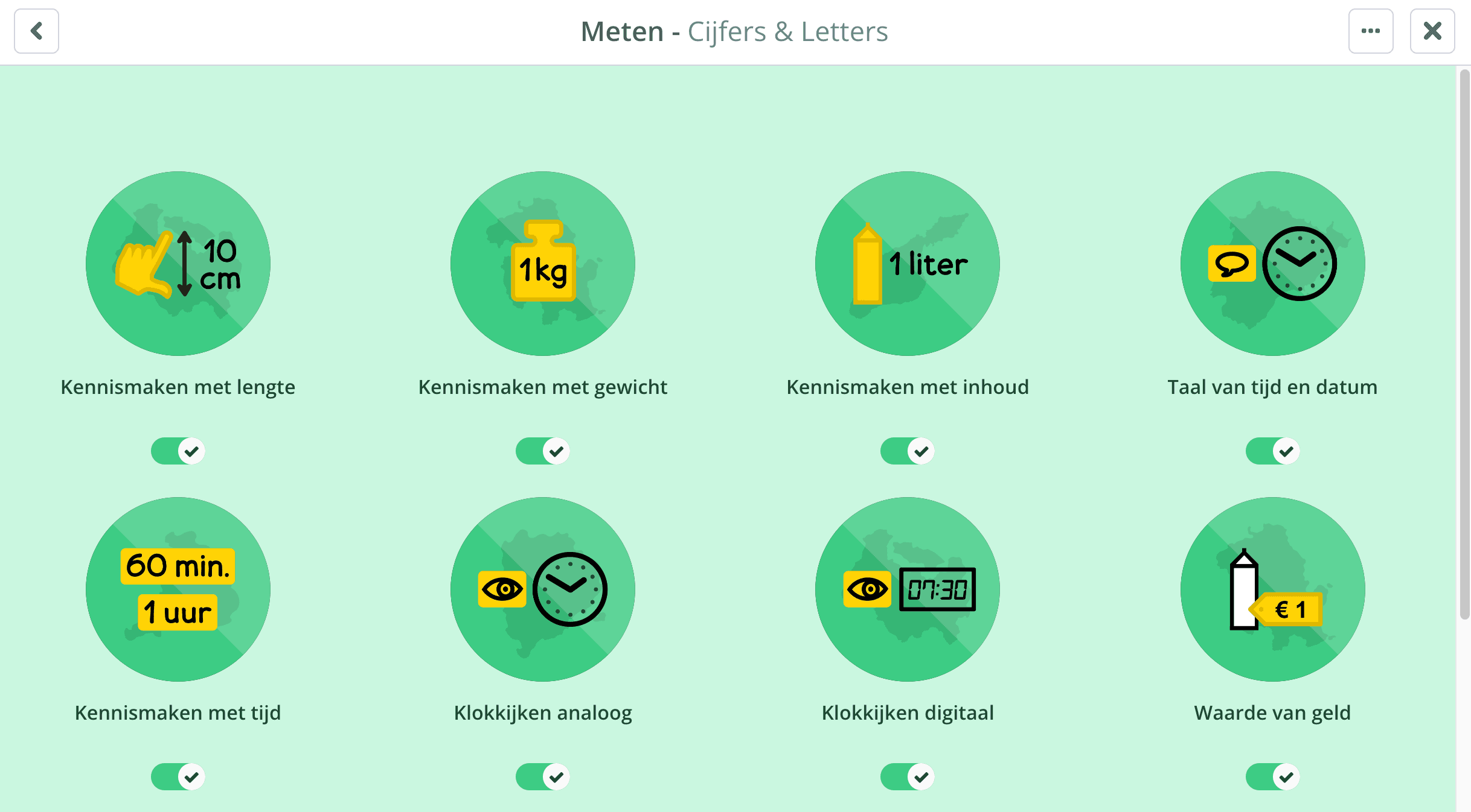 Eilanden meten voor Cijfers & Letters