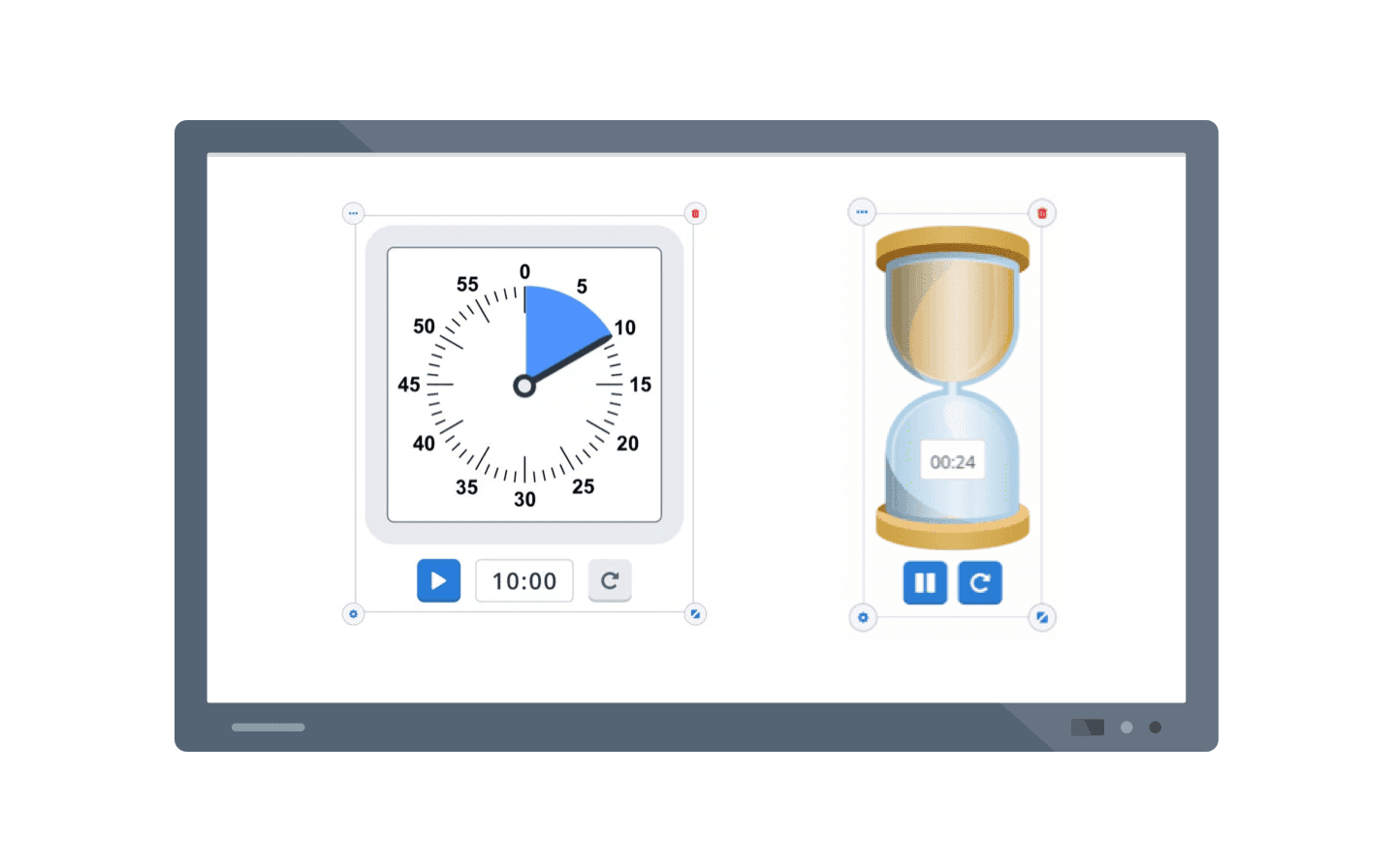 Digital whiteboard with classroom management tools