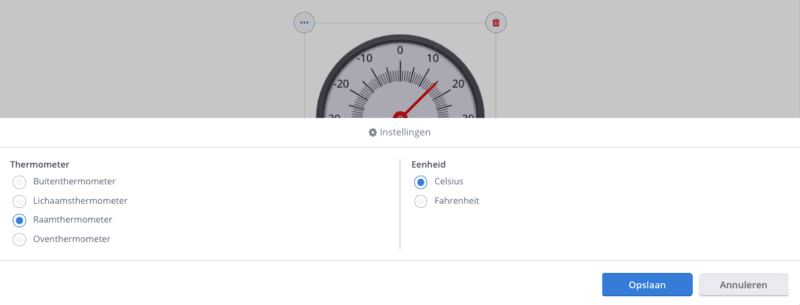 instellingen Thermometer