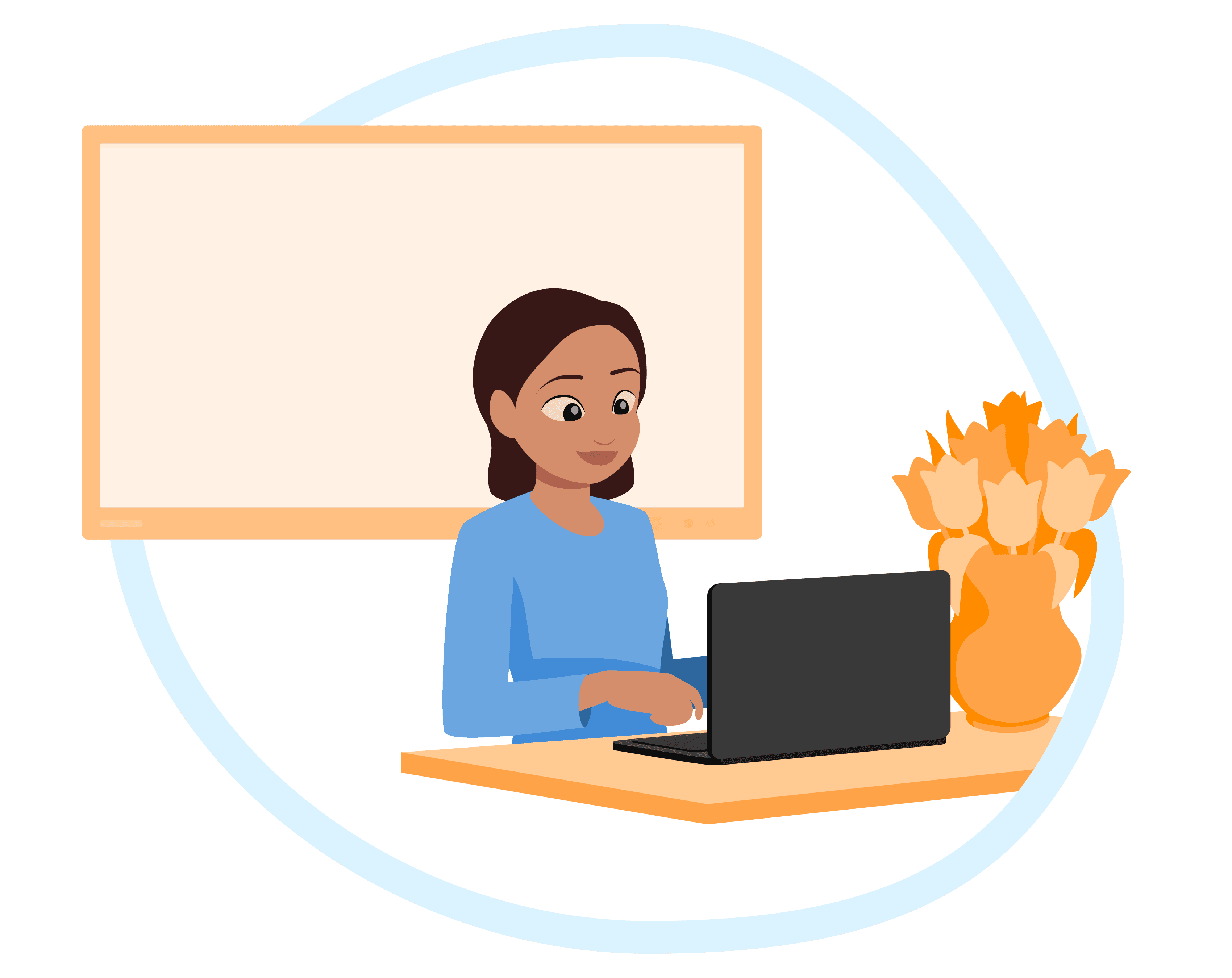 Teacher on laptop - smaller