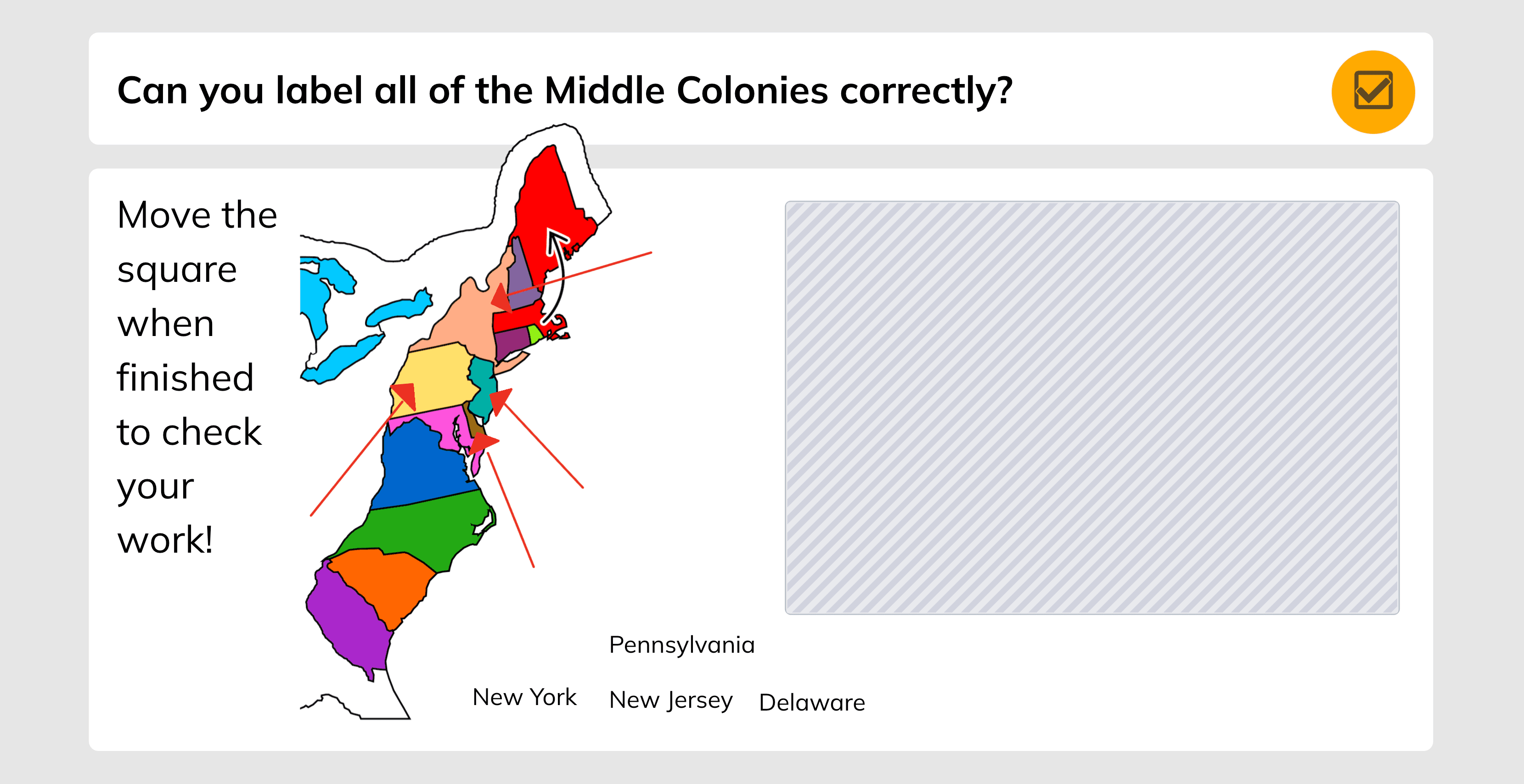 Example of an elementary school social studies lesson about the thirteen colonies