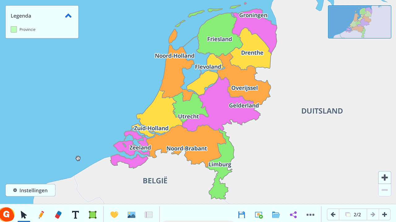 Kaart van Nederland settings gif